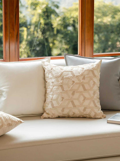 Jacquard Geometric Pillow Cover