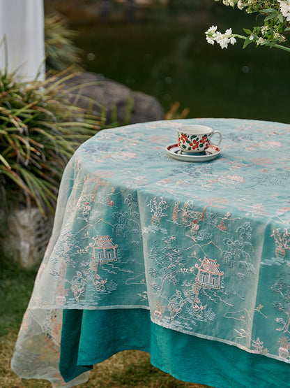 Lace Embroidery Curling Tablecloth