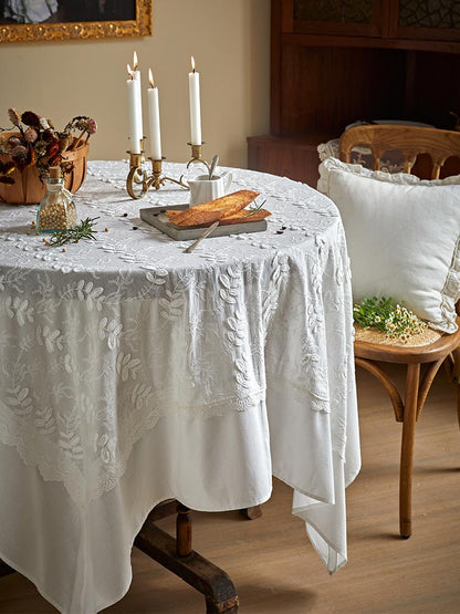 White Lace Embroidery Tablecloth