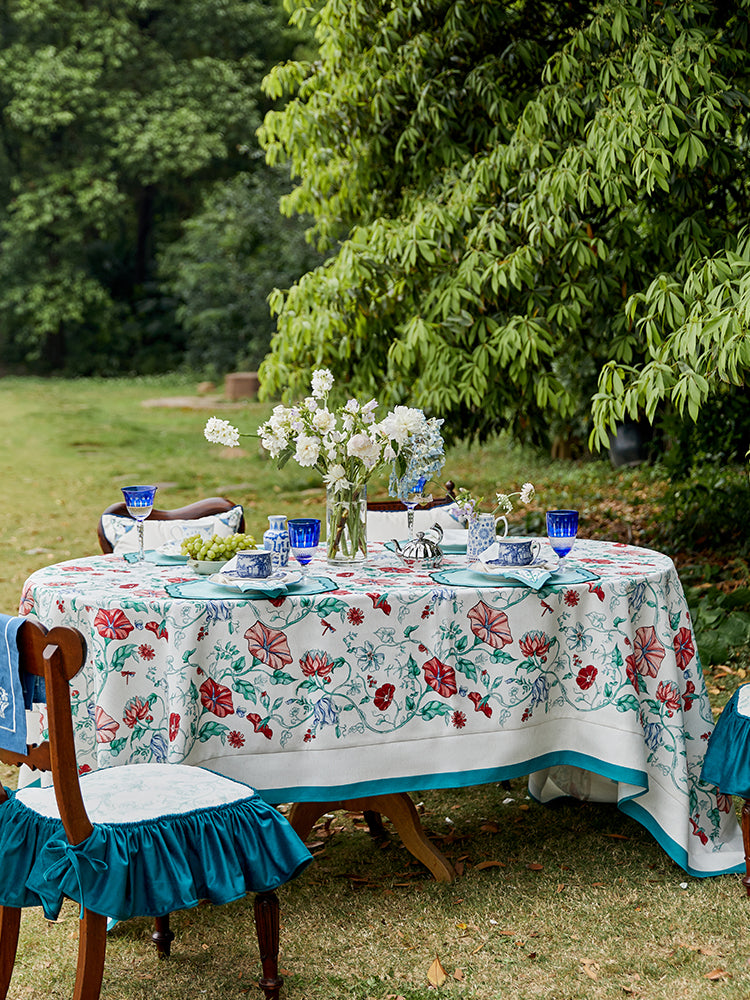 Trumpet Flower Linen Tablecloth