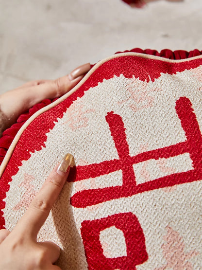 Oriental Red Pillow Cover