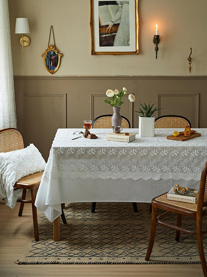 White Lace Embroidery Tablecloth