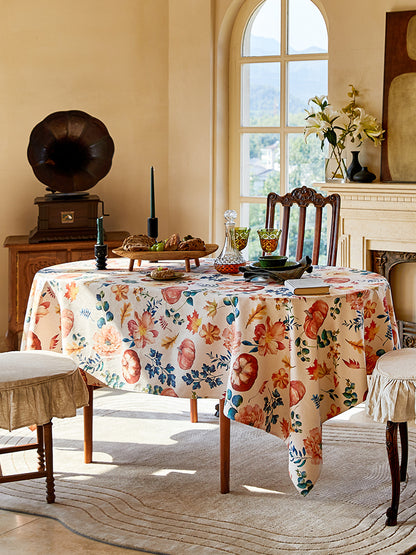 Pumpkin Floral Tablecloth