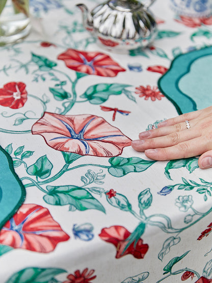 Trumpet Flower Linen Tablecloth