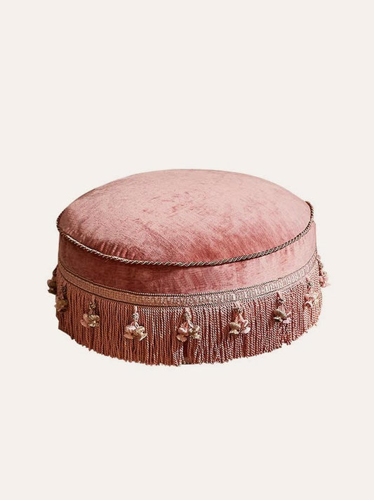 Pink Chenille Pouf Cover
