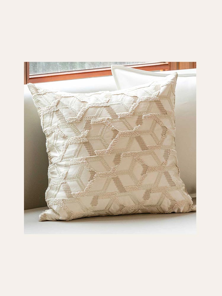 Jacquard Geometric Pillow Cover