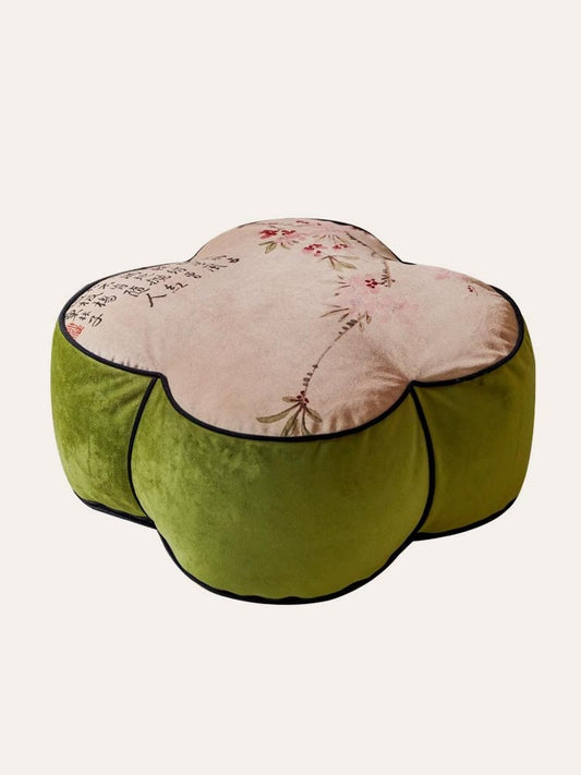 Plum Blossom Poetry Pouf Cover