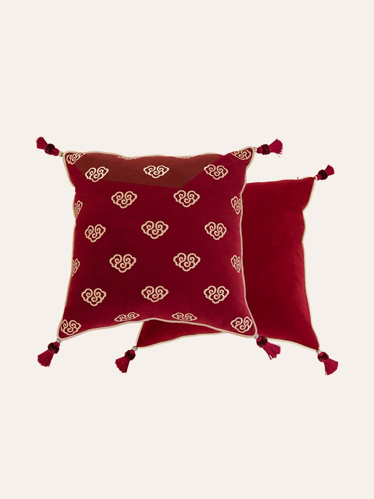 Fortune Embroidery Pillow Cover