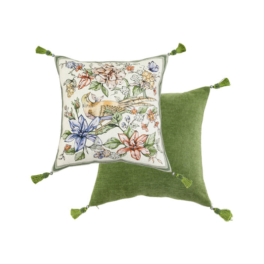 Green Velvet Throw Pillow Cover