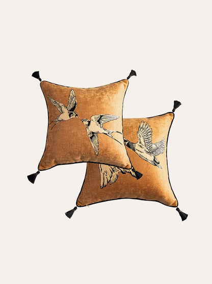 Loquat Blossom Bird Pillow Cover