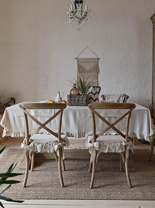 Linen Ruffle Tablecloth