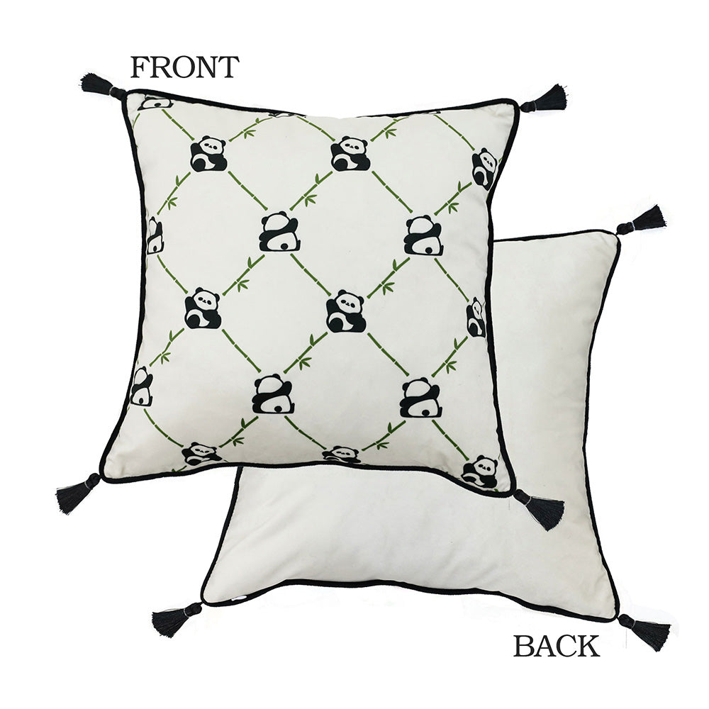 Ink and Bamboo Embroidery Premium Ambiance Throw Pillow Cover