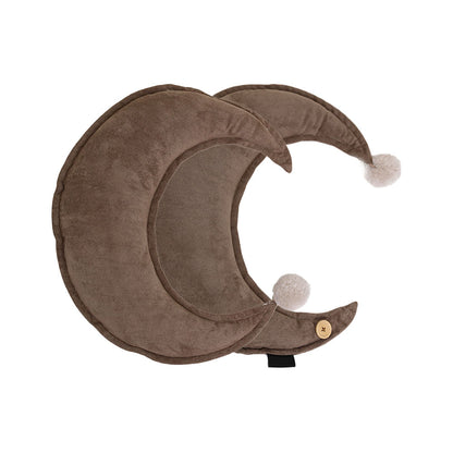 Crescent Moon Pillow with Pom Pom