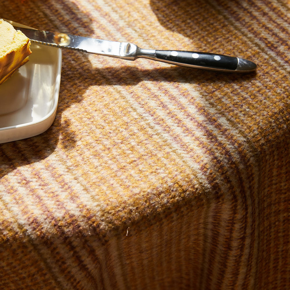 Rowan Custom Retro Christmas Tablecloth in Yellow and Orange Checks