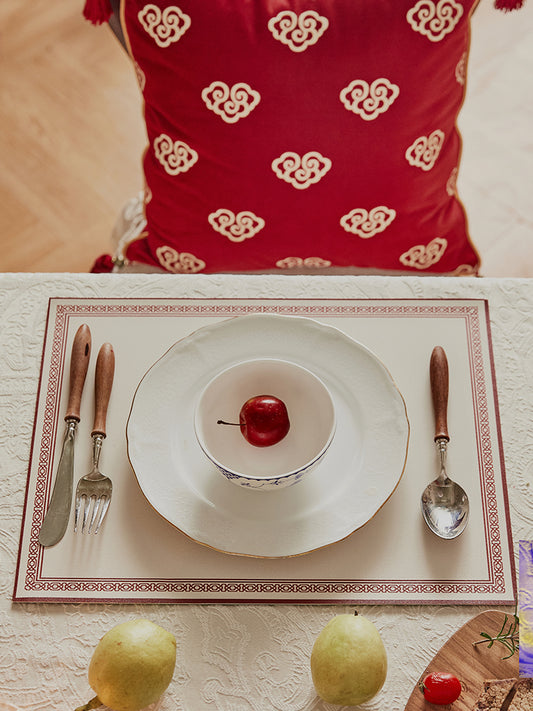 Lucky Red Leather Placemat