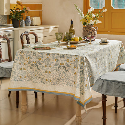 Nabis Blue Printed Forest Rabbit Waterproof Custom Tablecloth