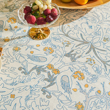 Nabis Blue Printed Forest Rabbit Waterproof Custom Tablecloth