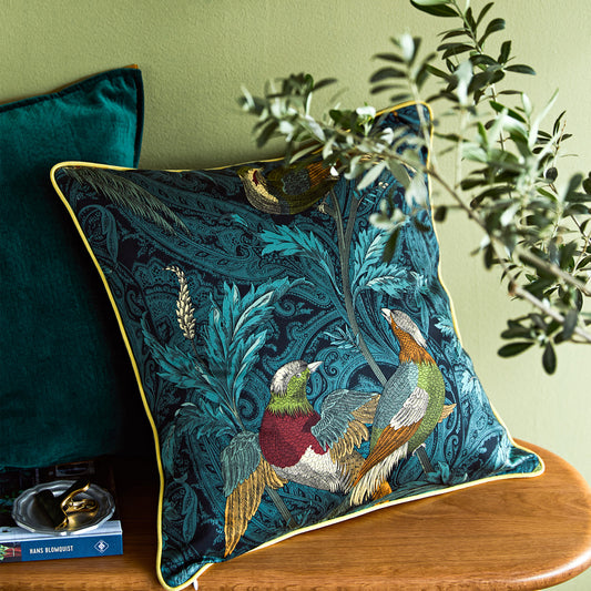 Nabis Jungle Nightingale Printed Cotton Throw Pillow Cover