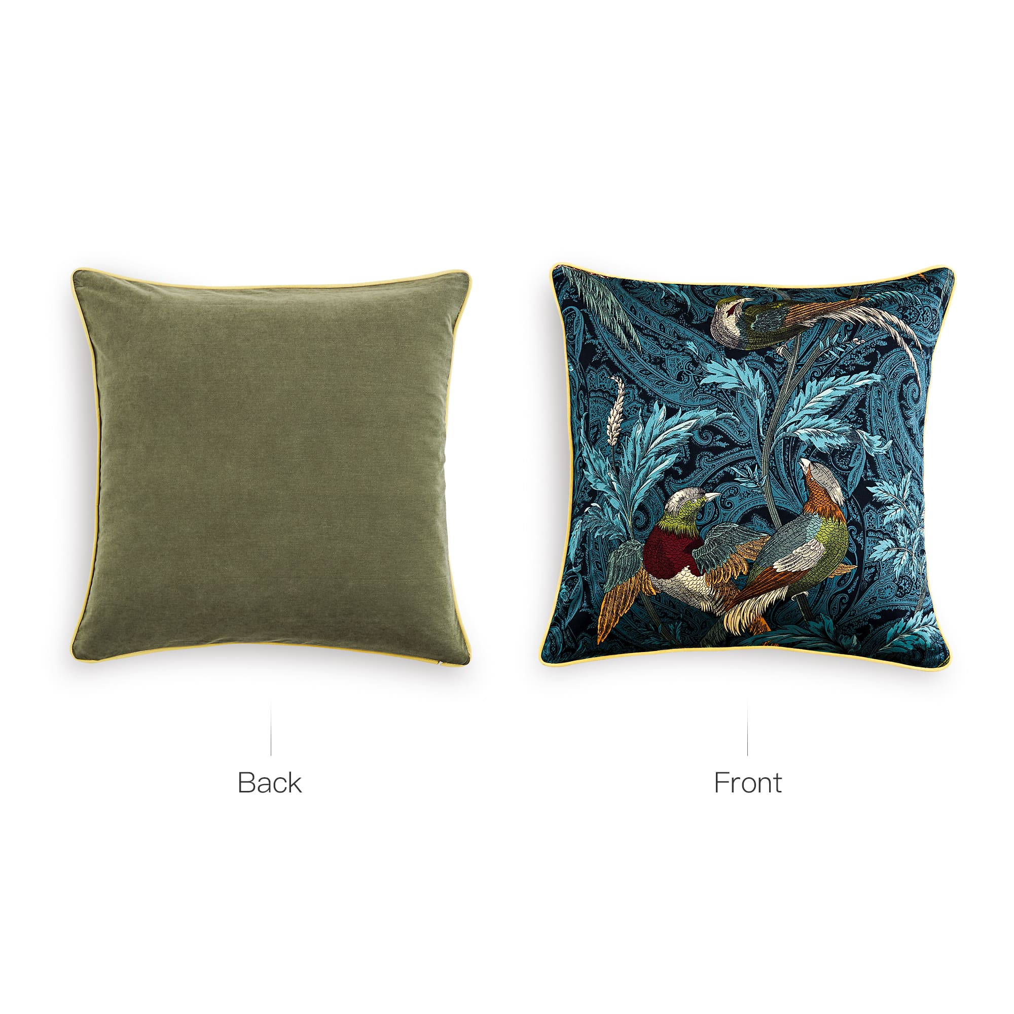 Nabis Jungle Nightingale Printed Cotton Throw Pillow Cover