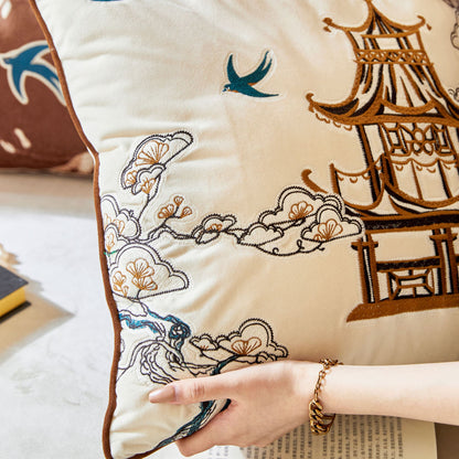 Nabis New Chinese style atmosphere living room sofa Throw Pillow Cover