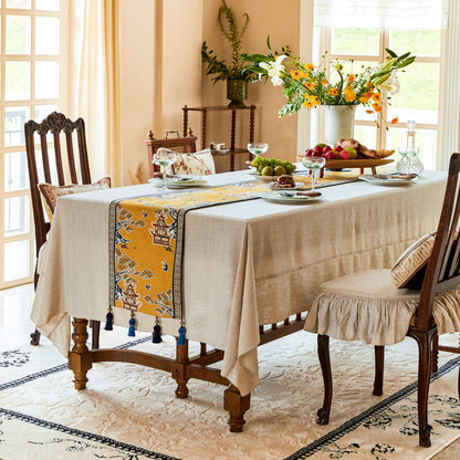 Nabis Oriental Gold Table Runner Custom Pavillon Printed