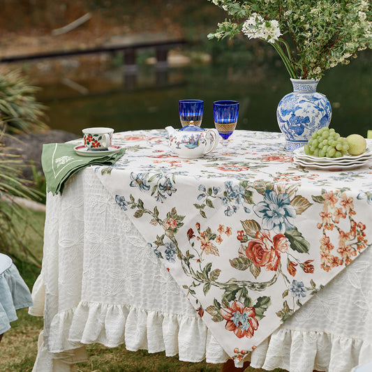 Nabis French Pastoral Greta Floral Print Custom Tablecloth