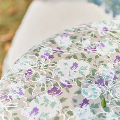 Violet Pastoral Lace Purple Flower Tablecloth