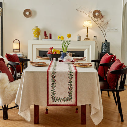 Holly and Berry Custom Christmas Table Runner