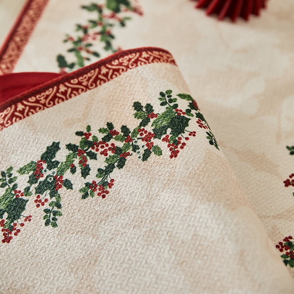 Holly and Berry Custom Christmas Table Runner