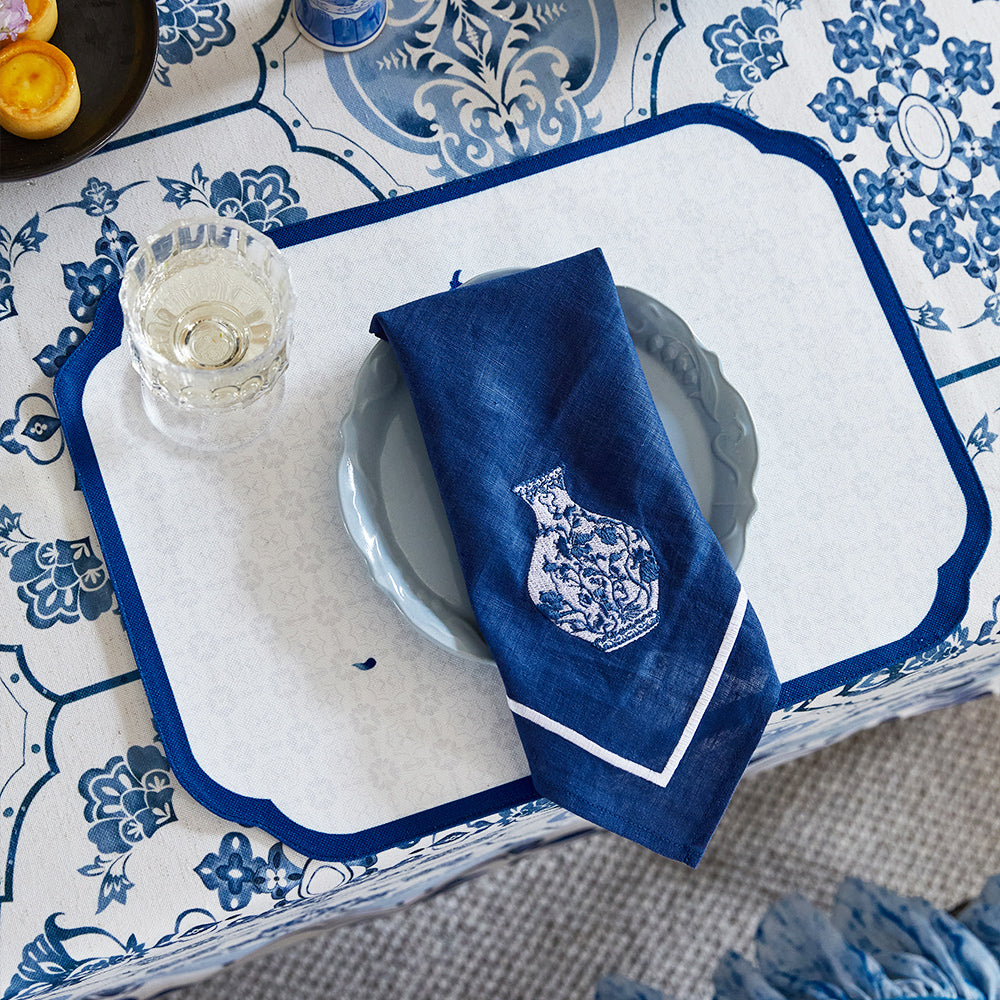 Delft Blue and White Porcelain Napkin & Placemat