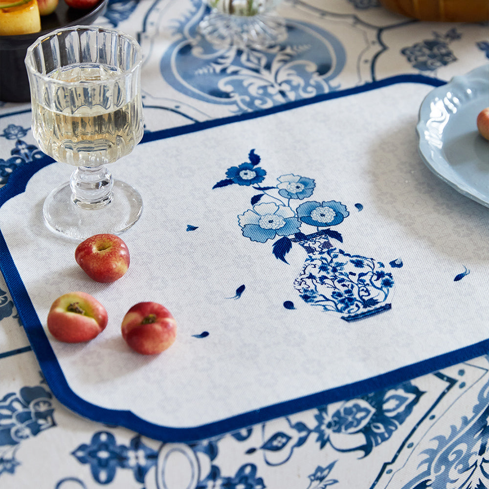 Delft Blue and White Porcelain Napkin & Placemat