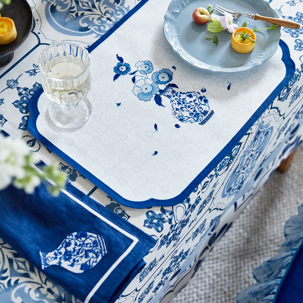 Delft Blue and White Porcelain Napkin & Placemat