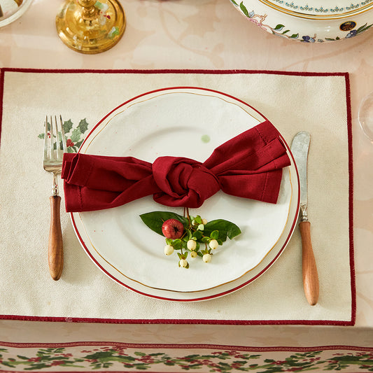 Scarlett Red Christmas Decor Napkin