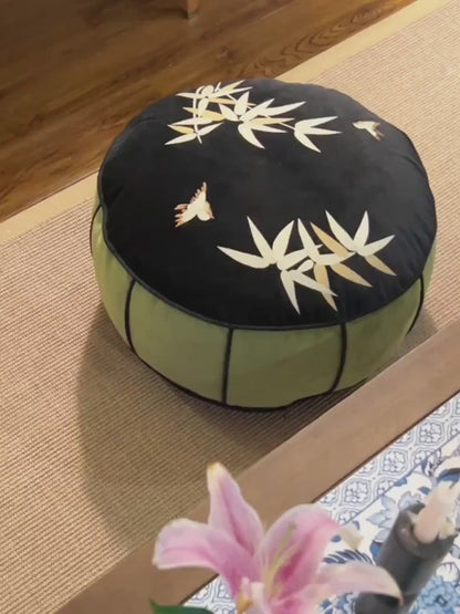 Bamuro Bamboo Embroidery Ottoman Cushion