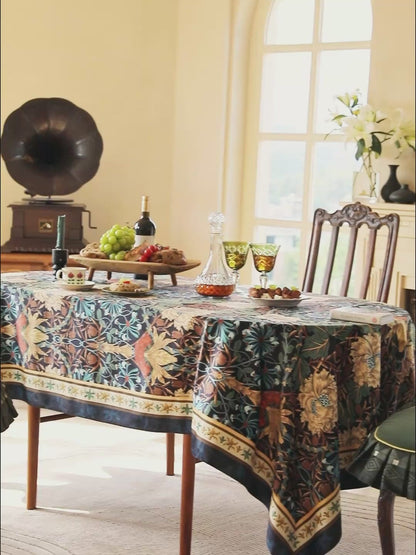 Jin Custom Retro Morris Floral Printed Tablecloth