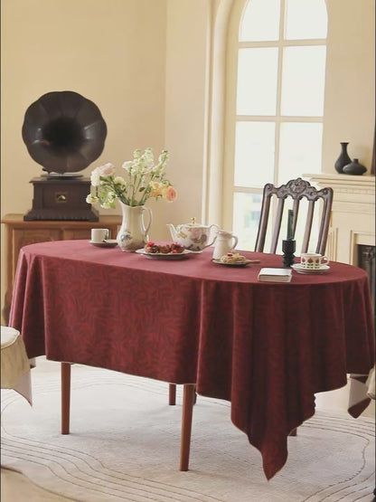 Auburn Oriental Red Waterproof Custom Tablecloth