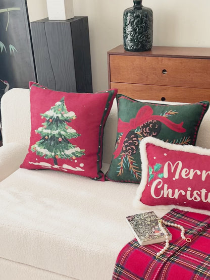 Clarissa Custom Holiday Wreath Pillow Cover