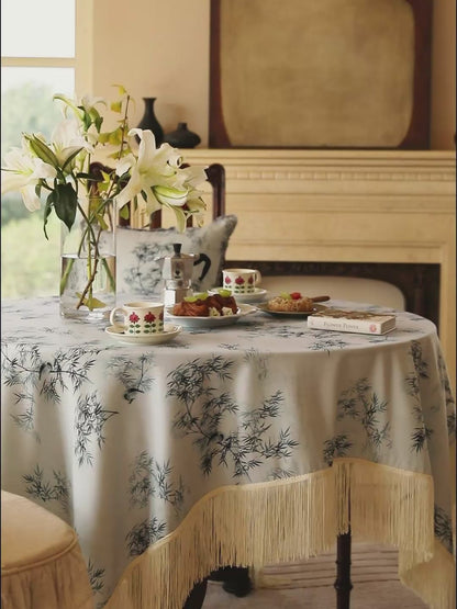 Briar Oriental Bamboo Print Custom Tablecloth