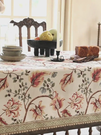 Clara French Autumn Floral Waterproof Tablecloth