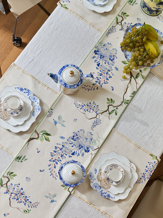 Purple Floral Table Runner