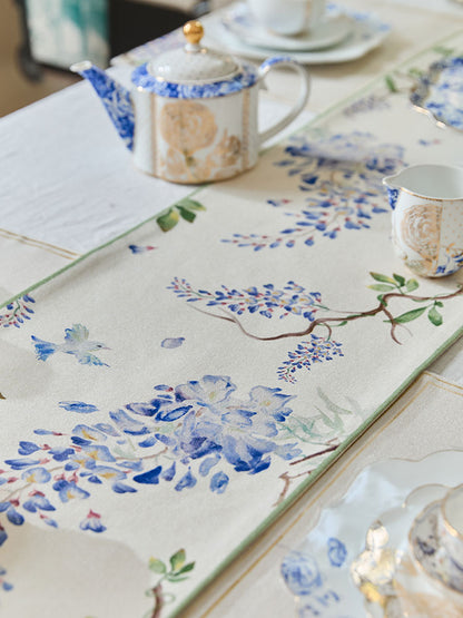 Purple Floral Table Runner