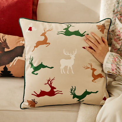 Rudolph Reindeer Christmas Pillow Cover Handmade