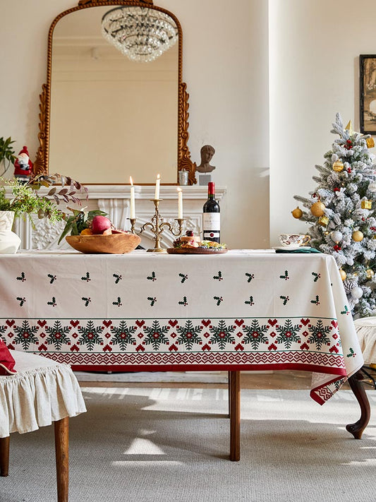 Geometric Snowflake Tablecloth